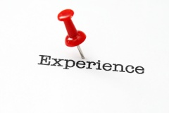Push pin on experience text